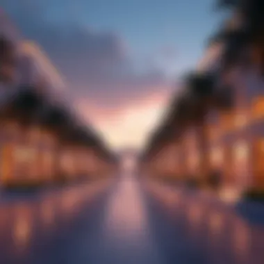 Cultural Significance of Al Mulla Plaza at Dusk Evening ambiance of Al Mulla Plaza highlighting its cultural significance.