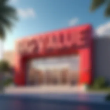 Big Value Supermarket Entrance Exterior view of Big Value Supermarket in Satwa, showcasing its vibrant entrance
