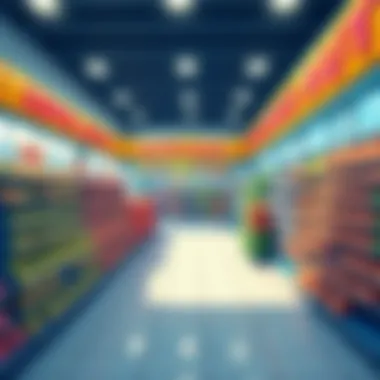 Inside Big Value Supermarket Interior layout of Big Value Supermarket featuring various aisles and product displays