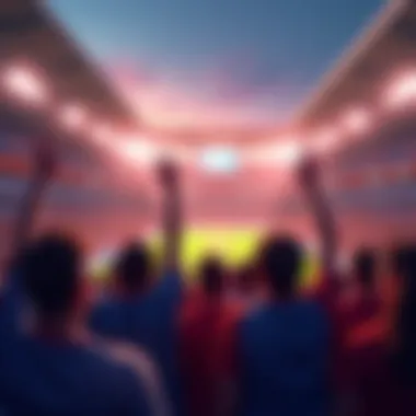 The Joy of Fans at a Live Sports Match Fans cheering passionately during a live match
