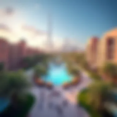 DubaiLand: A Hub of Entertainment A panoramic view of DubaiLand showcasing its vibrant attractions.