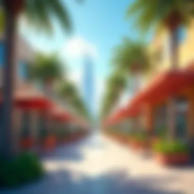 Lifestyle Scene in DMCC JLT Vibrant lifestyle scene in DMCC JLT with outdoor cafes and parks