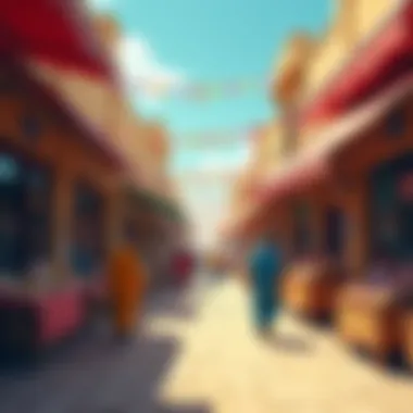 The Bustling Markets of Al Hamidieh Vibrant market scene in Al Hamidieh