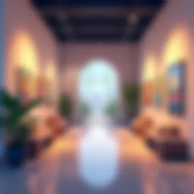 Inside a Contemporary Art Gallery in Al Quoz An interior view of a contemporary art gallery showcasing local artists.