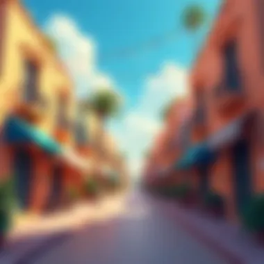 Vibrant Streets of Al Thanya A picturesque view of Al Thanya's vibrant streets