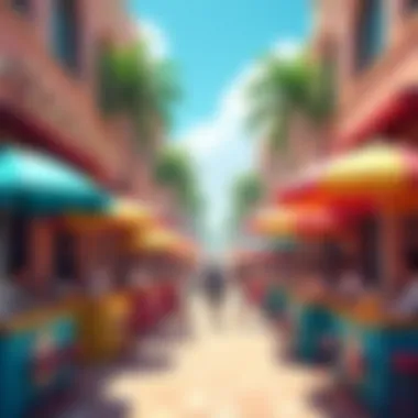 Colorful Street Food Stalls Colorful street food stalls