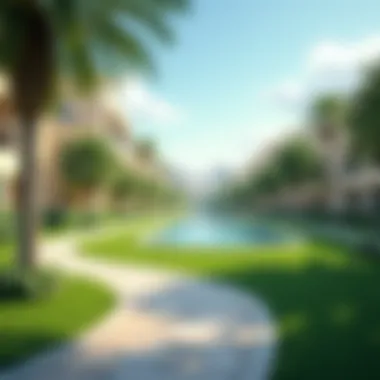 Serene Park in Dubai Residential Area A serene park in a residential area of Dubai, highlighting leisure spaces and green surroundings.