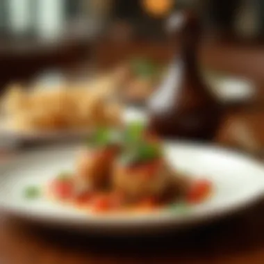 A Fusion of Tradition and Modern Flavors on a Plate Artfully presented dish highlighting the fusion of traditional and modern flavors