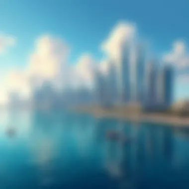 Breathtaking Skyline of Jumeirah Lake Towers Panoramic view of Jumeirah Lake Towers skyline