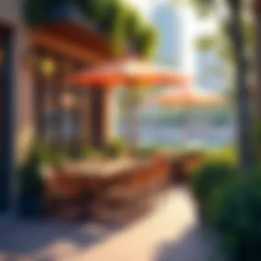 Charming Outdoor Dining Stylish outdoor dining experience at a downtown cafe