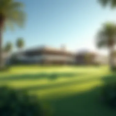 Architectural Beauty of the Clubhouse Close-up of the stunning clubhouse architecture at Emirates Golf Course