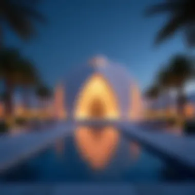 Evening Illumination of the Furjan Pavilion Evening illumination of the Furjan Pavilion, emphasizing its modern flair
