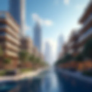 Dynamic Urban Development A scenic representation of urban development in the heart of Dubai