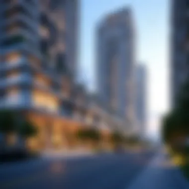 Majan One Residences Architectural Design A stunning view of Majan One Residences showcasing its modern architectural design.