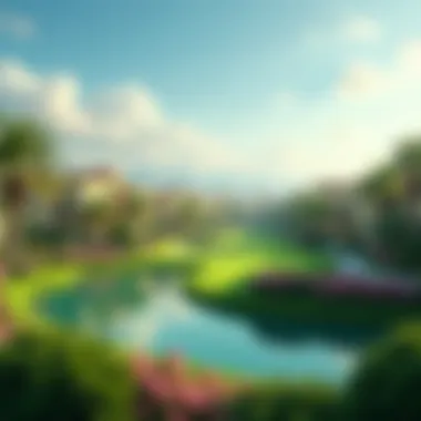 Panoramic View of Meadows Dubai A panoramic view of Meadows Dubai showcasing its lush greenery and elegant homes