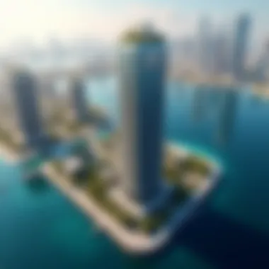 Stunning Aerial Perspective of Ontario Tower Aerial view of Ontario Tower in Business Bay