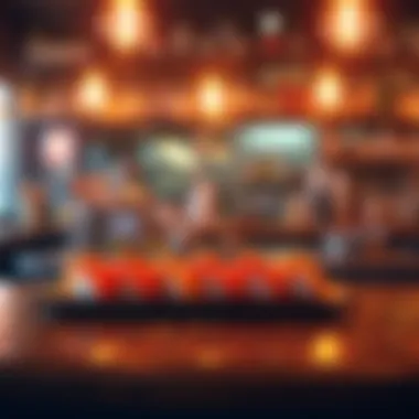 The Heart of Detroit's Sushi Scene A vibrant sushi bar in Detroit, bustling with energy and creativity.