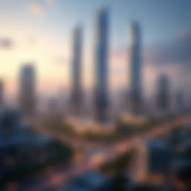 Damac Heights Skyscraper Overview Stunning view of Damac Heights skyscraper