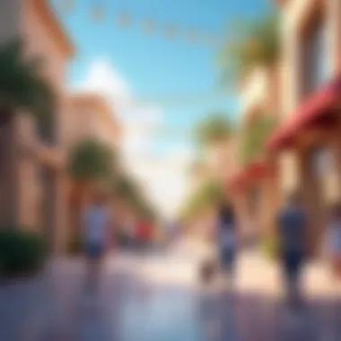 Shopping Experience at Wasl Village Visitors enjoying shopping at Wasl Village Retail Center